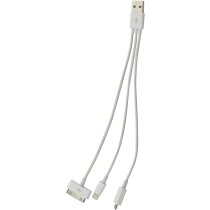 Cable conector usb con 3 conexiones personalizado blanco Cable conector usb con 3 conexiones personalizado blanco