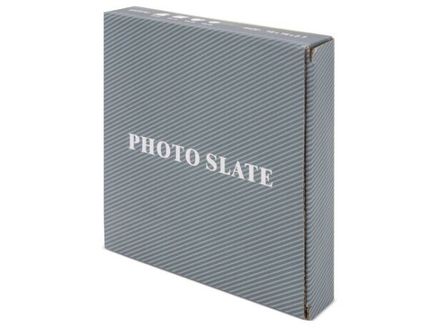 Portafotos Zemy en pizarra natural con soporte integrado detalle 4