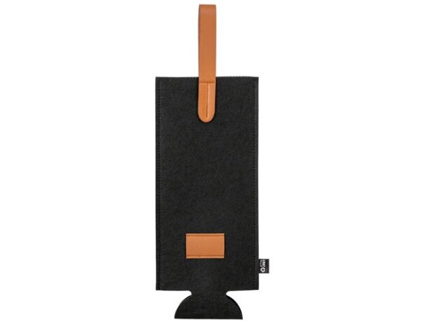 Bolsa de fieltro con asa para botellas de vino Negro detalle 5