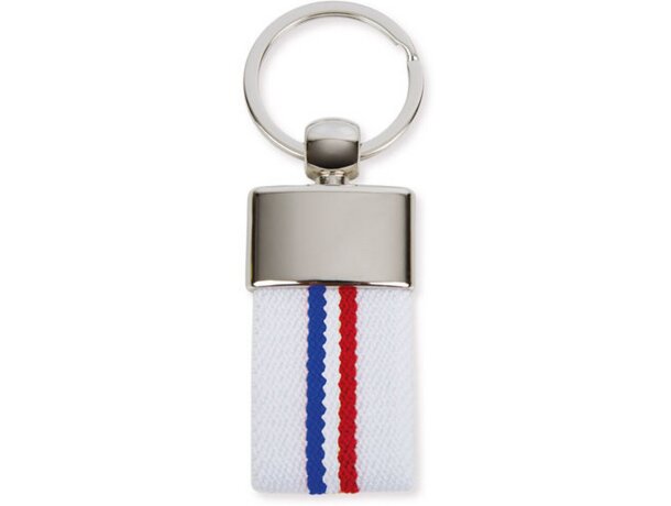 Llavero cinturon bandera Derex Francia/blanco detalle 3