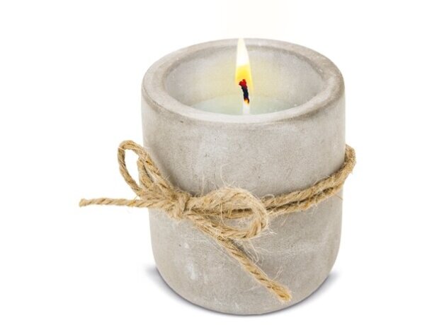 Vela aromática Stella en cemento decorativo con tres aromas Azul detalle 3