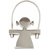 Llaveros metálicos en forma de niña con caja