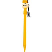 Bolígrafo con muñeco graduado amarillo amarillo personalizado