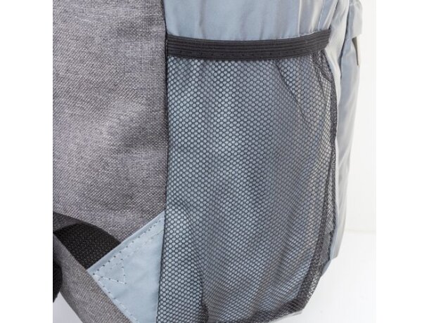 Mochila reflectante Brighter en poliéster reciclado RPET plata detalle 6