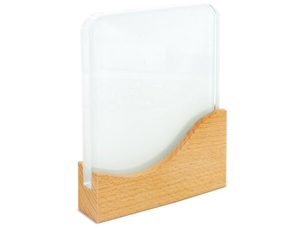 Trofeo para sublimación Enif en madera y cristal con estuche detalle 2