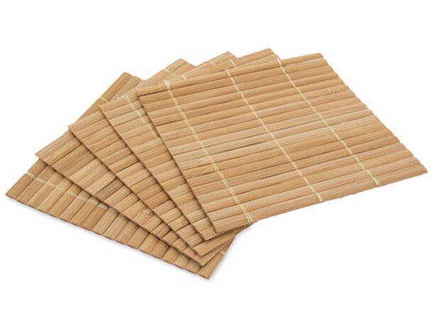 Set 5 posavasos de bambú Ceylan