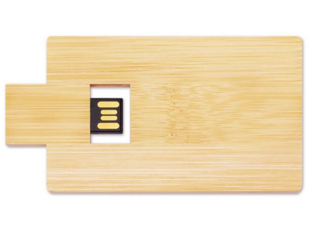 Memoria USB bambú plateada 16GB para promociones