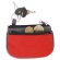 Monedero combinado con 2 cremalleras en poliester y pvc naranja