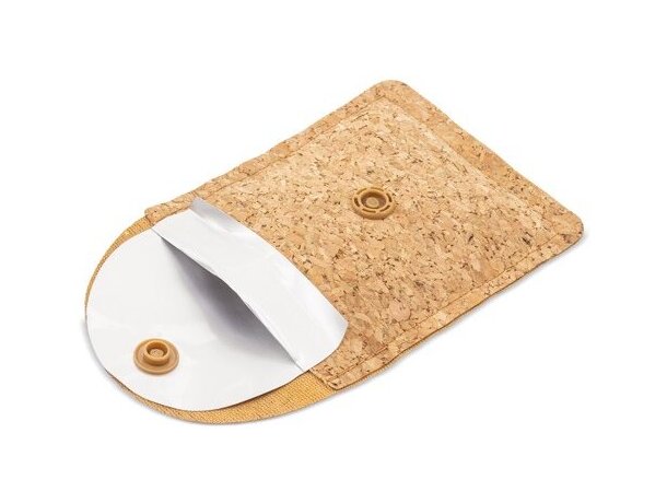 Cenicero portátil Nural de corcho natural con interior aluminio detalle 3