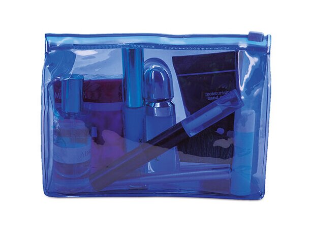 Neceser transparente travel azul