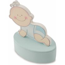 Cajita de bebé con imán azul claro personalizado