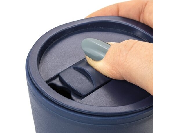 Vaso térmico doble pared con base de corcho Veneza 300ml Azul marino detalle 6