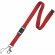 Lanyard merchandising doble de poliéster con enganche de hierro personalizado rojo