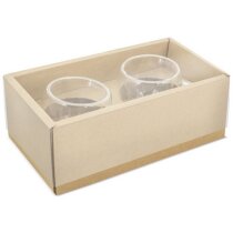 Set expreso cristal doble pared bambú sostenible