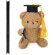 Peluche osito graduado Honoris con birrete y diploma detalle 2