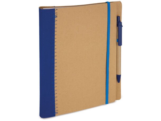 Libreta tamaño a5 con bolígrafo y banda elástica azul royal