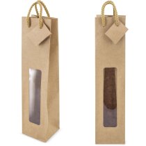 Bolsa kraft reciclado con ventana y cordón algodón