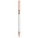 Bolígrafo Adrien de aluminio reciclado con detalles oro rosé Blanco detalle 2
