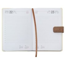 Agenda para profesores con logotipo Bora día página en bambú multilingüe