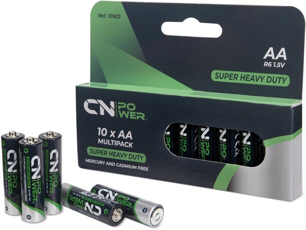 Pack de 10 pilas alcalinas AA Cn Power para uso general detalle 1