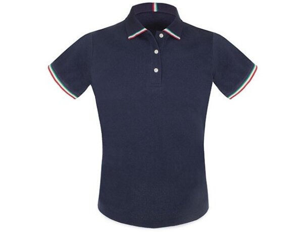 Polo bandera España Patrios caballero algodón peinado 220 g/m² Azul marino detalle 1