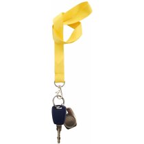 Lanyard con enganche de metal amarillo grabado