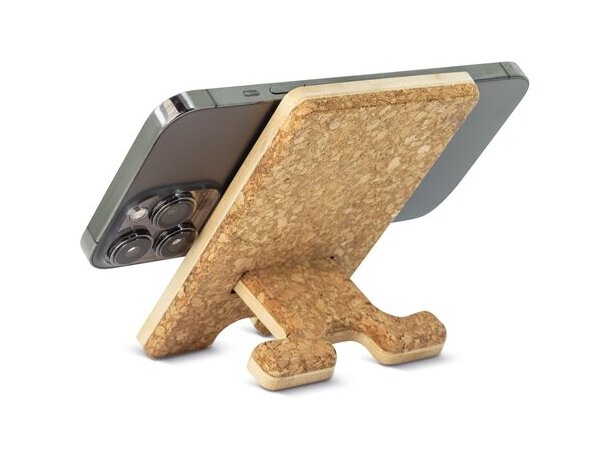 Soporte móvil bambú corcho con cerámica sublimable detalle 5