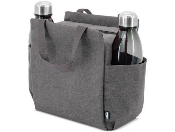 Bolsa nevera Yaky con interior aislante y bolsillos laterales Gris detalle 10
