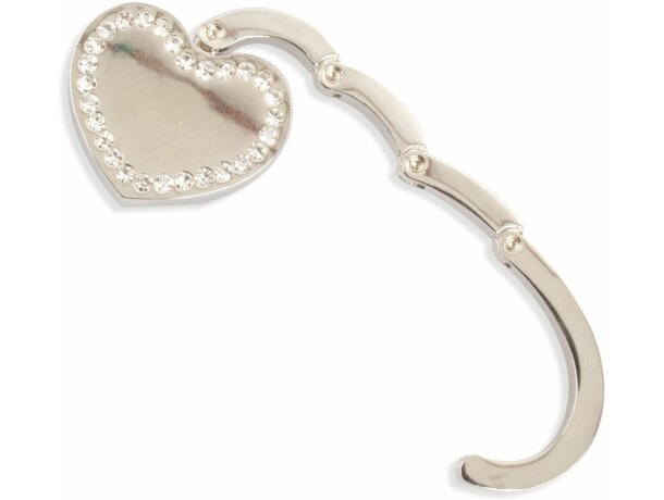 Cuelgabolsos en forma de corazón con brillantes de fantasia personalizada