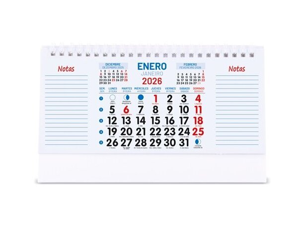 Calendario de sobremesa con vista mensual y diaria de Danvil detalle 3
