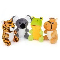 Set de cuatro peluches Happy Zoo en felpa suave