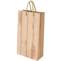 Bolsa papel efecto madera natural para 2 botellas