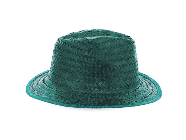 Sombrero de paja de colores verde