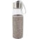 Botella de cristal personalizada 400ml funda neopreno jute gris