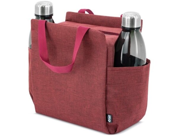 Bolsa nevera Yaky con interior aislante y bolsillos laterales Burdeos detalle 1
