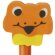 Lápiz de madera naranja con ranita personalizado