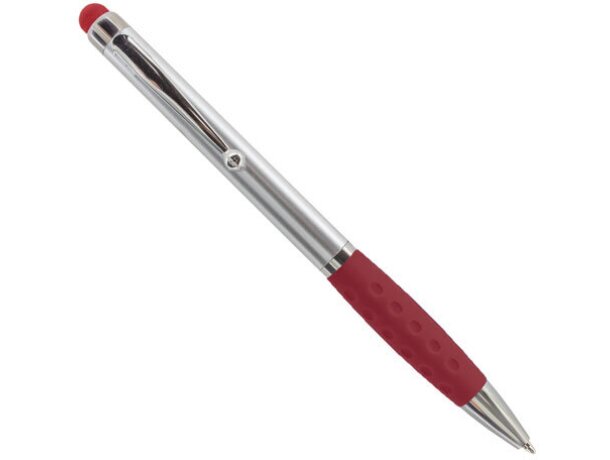 Bolígrafo puntero de plástico y cuerpo en plata rojo