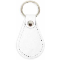 Llavero con forma ovalada de polipiel blanco Llavero con forma ovalada de polipiel blanco