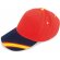 Gorra sencilla d e5 paneles con detalles de la bandera roja grabada