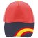 Gorra sencilla d e5 paneles con detalles de la bandera rojo