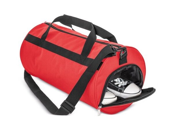 Bolsa deporte con zapatero Fitness en poliéster 100% Rojo detalle 10