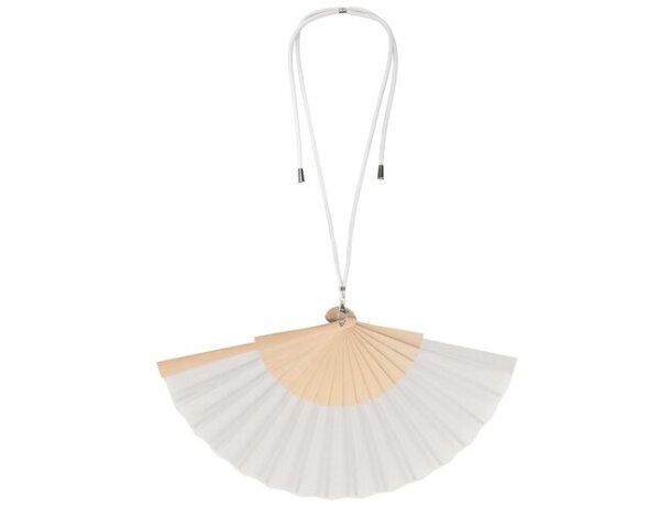 Abanico Calpe con cuerda ajustable de poliéster y madera Blanco detalle 1
