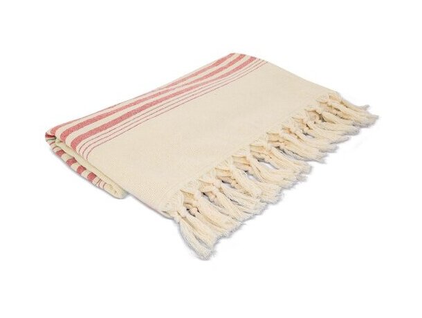 Toalla pareo Cala Galdana con algodón reciclado y orgánico Rojo detalle 10