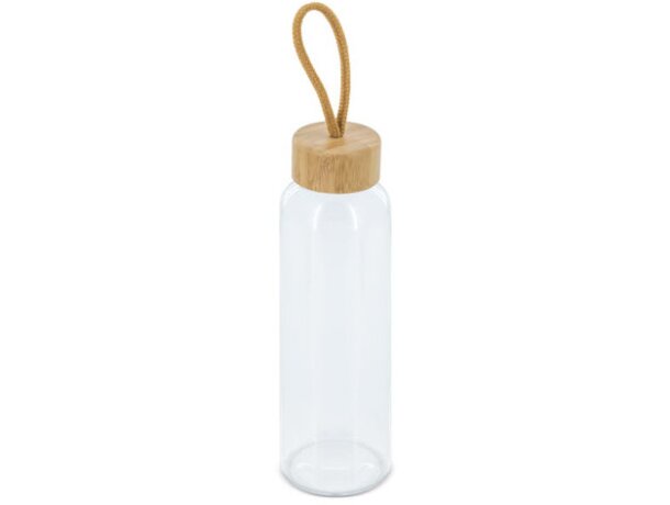 Botella cristal tapón bambú
