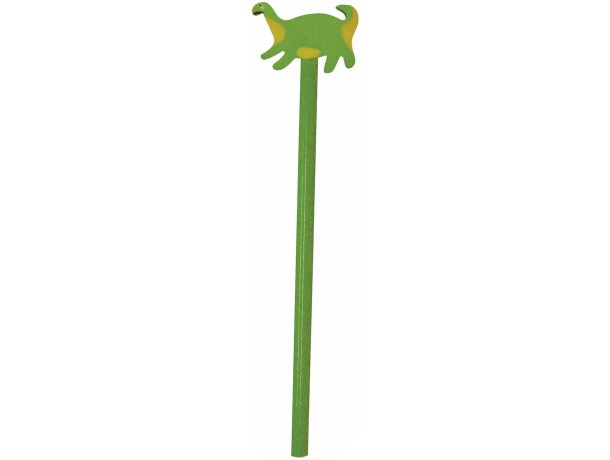 Lápiz de madera verde con dinosaurio personalizado