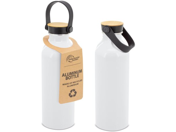 Botella aluminio sublimación Rochel 550ml reciclado Blanca detalle 2