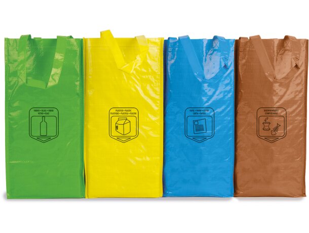 Bolsa eco non woven laminada Recicla4 con iconos reciclaje detalle 1