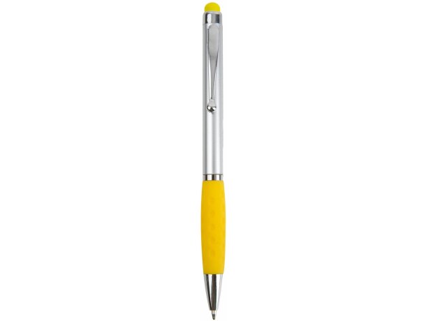 Bolígrafo puntero de plástico y cuerpo en plata amarillo