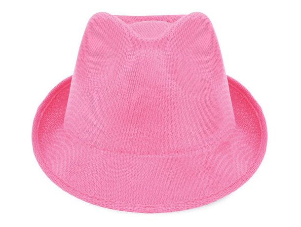 Sombrero con ala irregular rosa