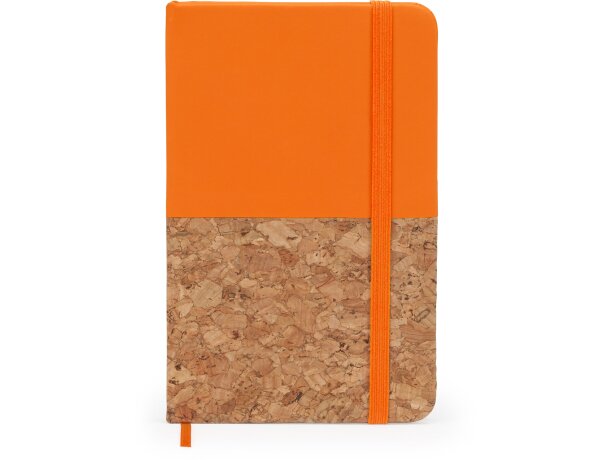Bloc de notas con tapa rígida de corcho/polipiel y hojas lisas Naranja detalle 8